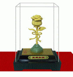 Bông hồng mạ vàng cát