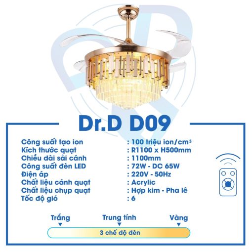 Quạt Ion Âm DR.D Model D09