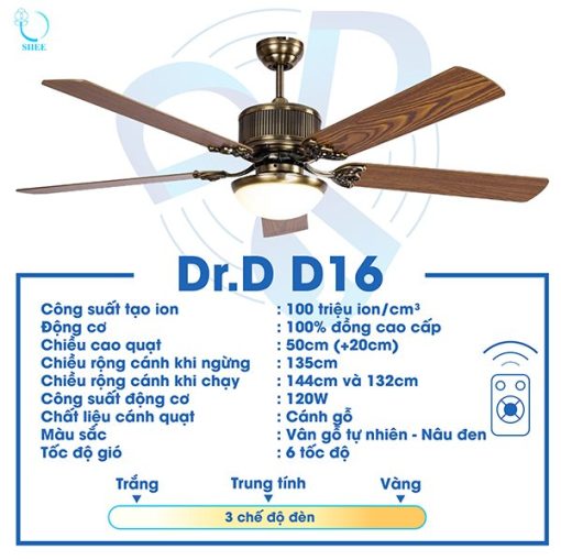 Quạt Ion Âm DR.D Model D16