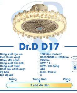 Quạt Ion Âm DR.D Model D17