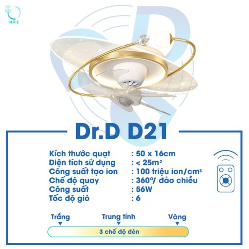Quạt Ion Âm DR.D Model D21