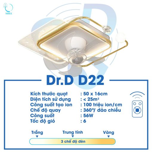 Quạt Ion Âm DR.D Model D22