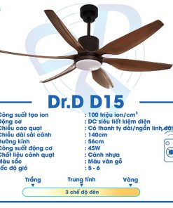 Quạt Ion Âm Model D15